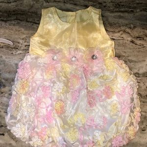 Nannette Baby yellow and pink rosette bubble